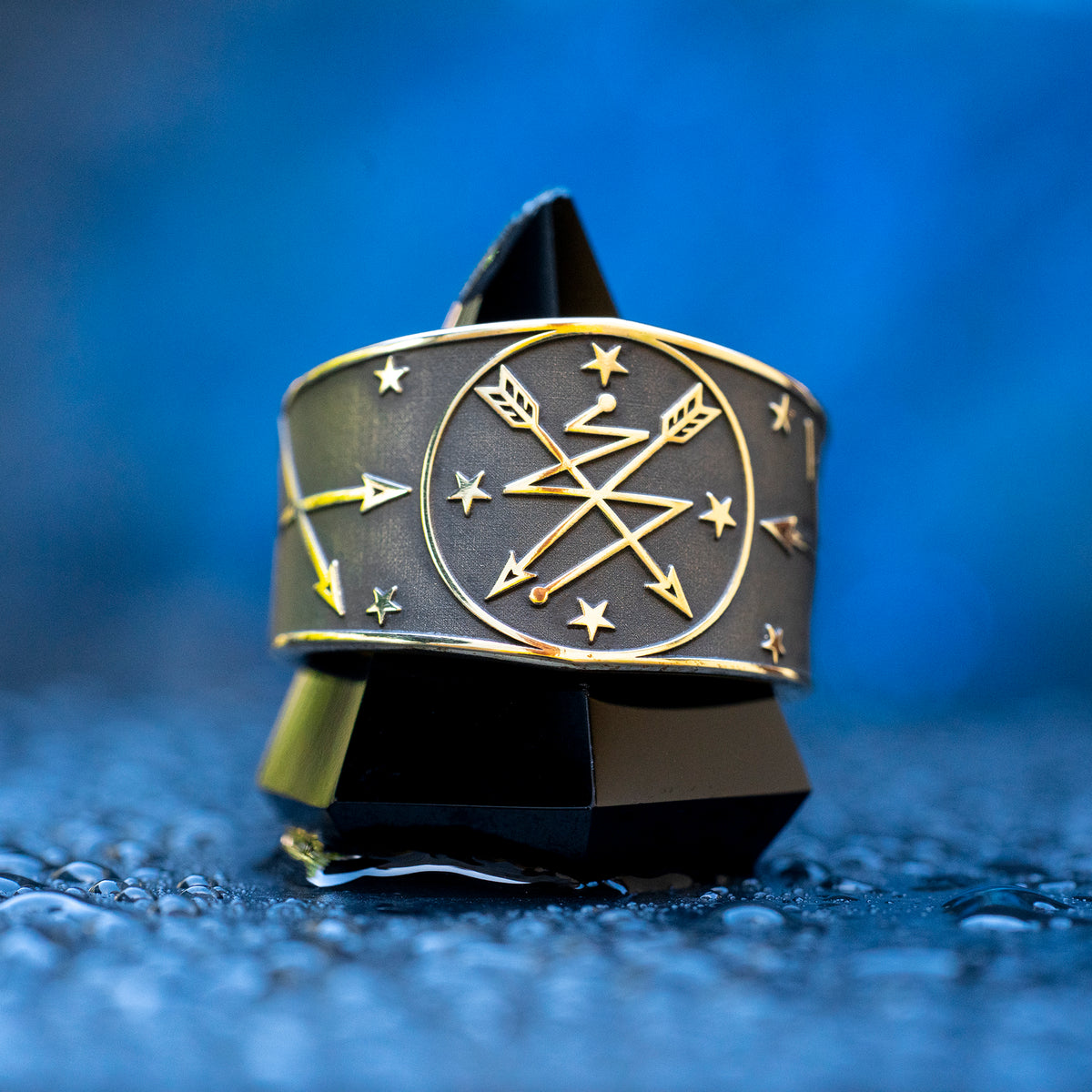 Oya ring inspired by the Yoruba Orisha of storms, wind, lightning, transformation, cemetery gates, ancestors, and fierce warrior protection symbolism