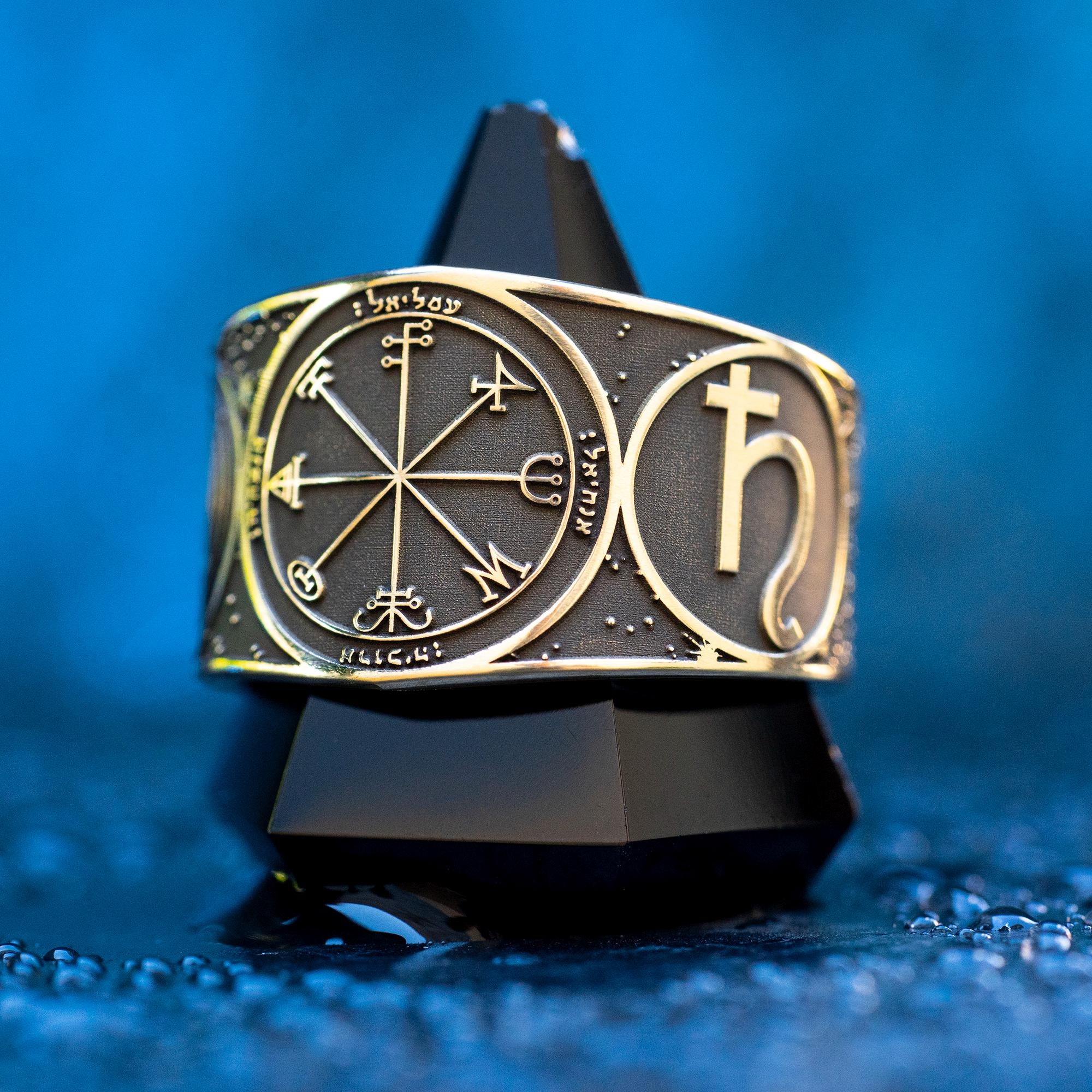 Goetia Third Pentacle of Saturn Ring: Kabbalah Amulet Talisman