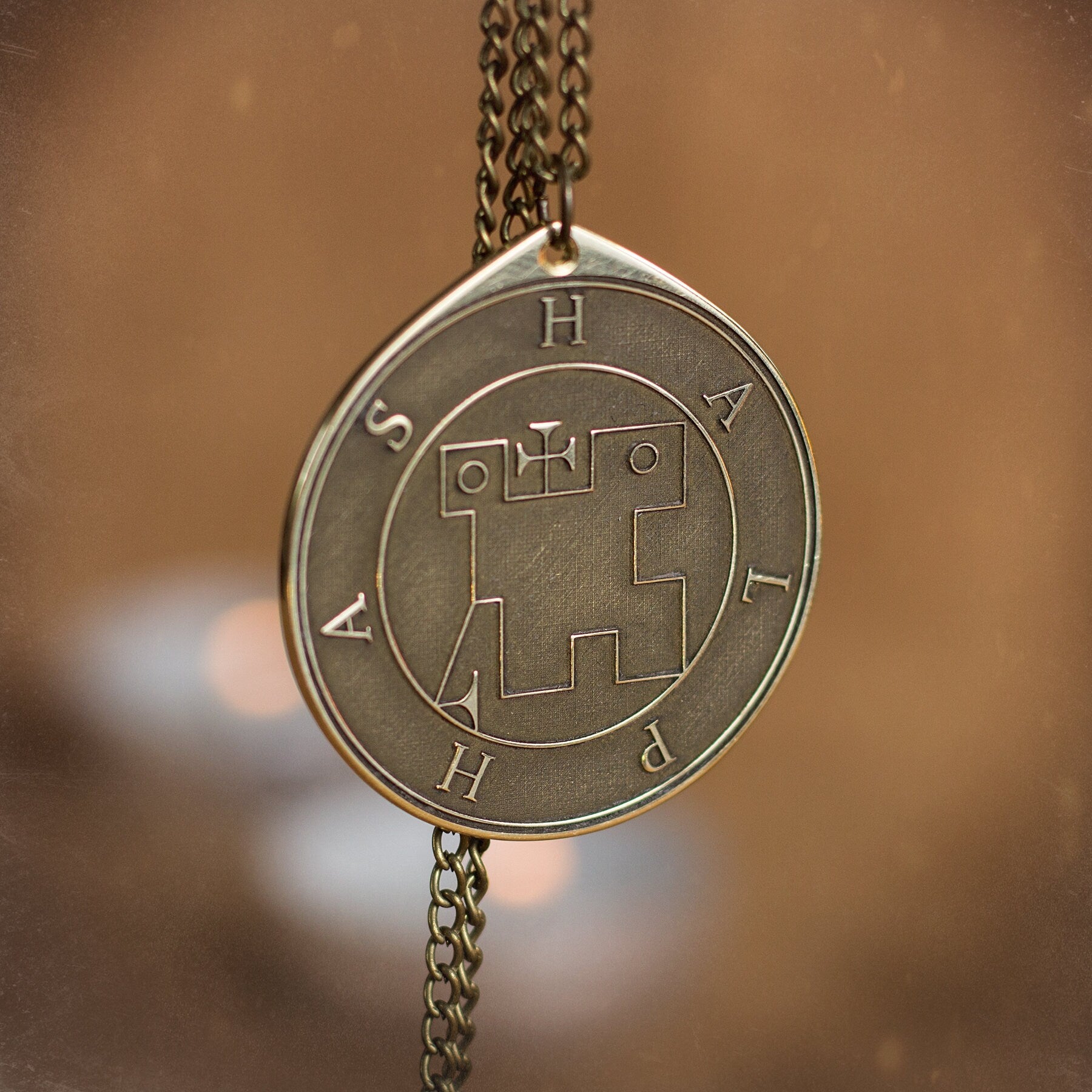 Halphas Seal Pendant: Demon of Crafters and Builders,Goetia Solomon amulet kabbalah occult magic talisman