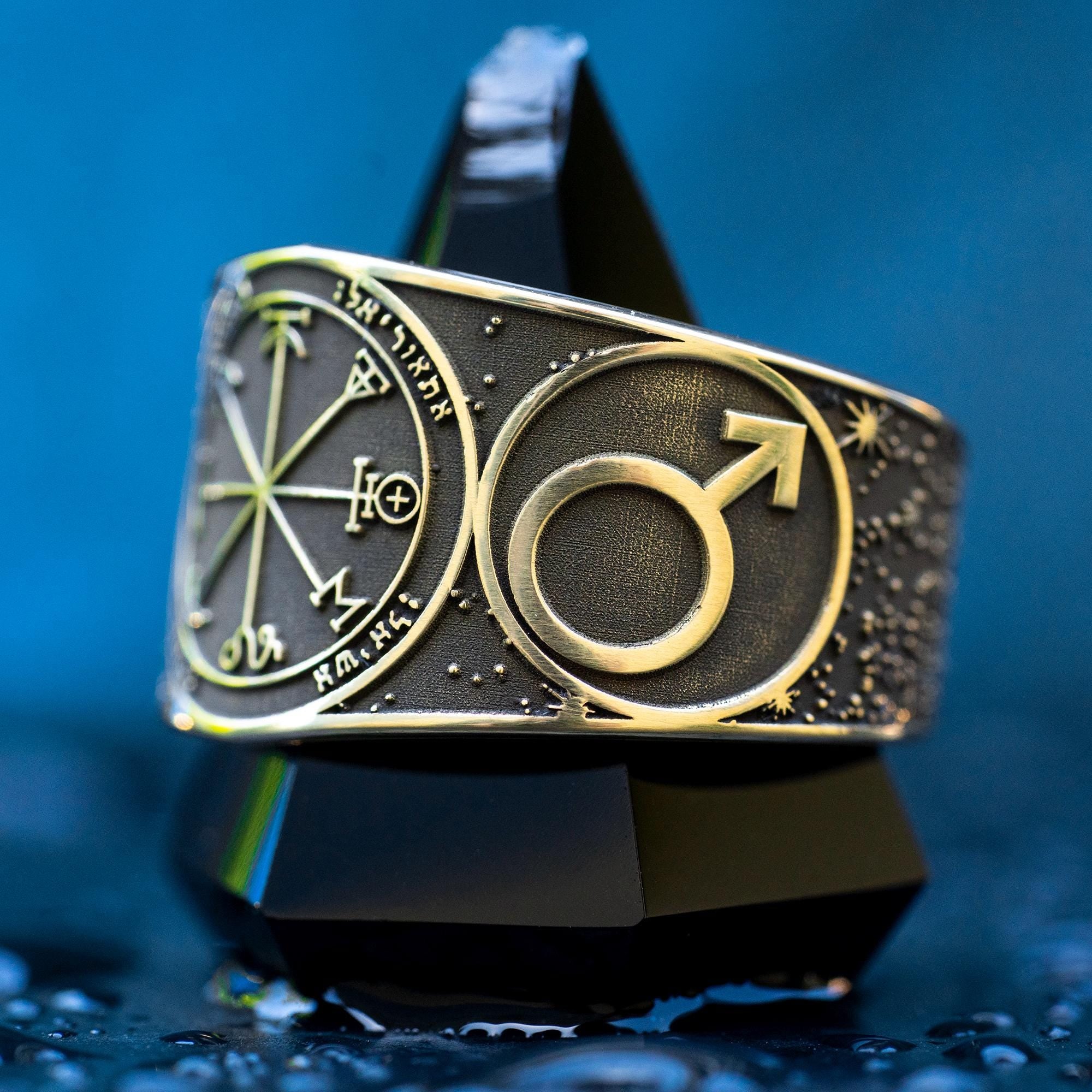 Goetia First Pentacle of Mars Ring: Kabbalah Amulet Talisman