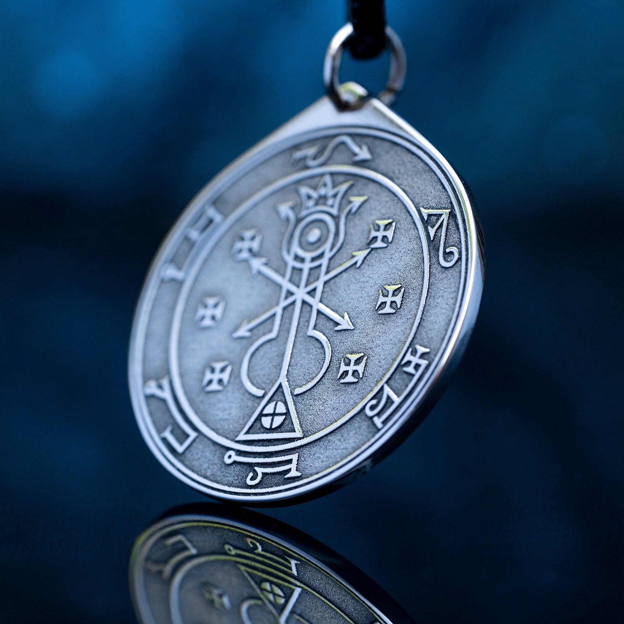 Belphegor Seal Amulet Pendant: Stainless Steel Occult Talisman