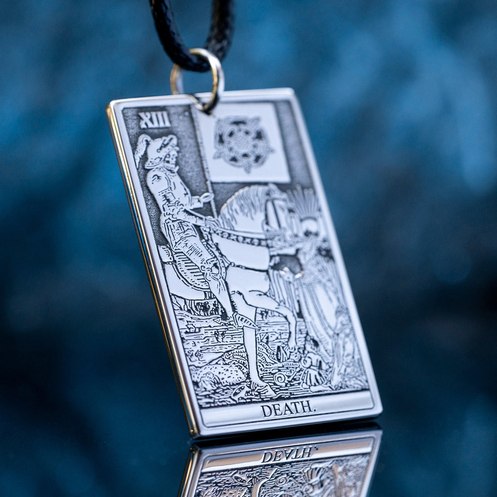 Death Major Arcana Tarot card pendant | Occult Accessories | Mystical Mastery | kabbalah amulet occult magic talisman