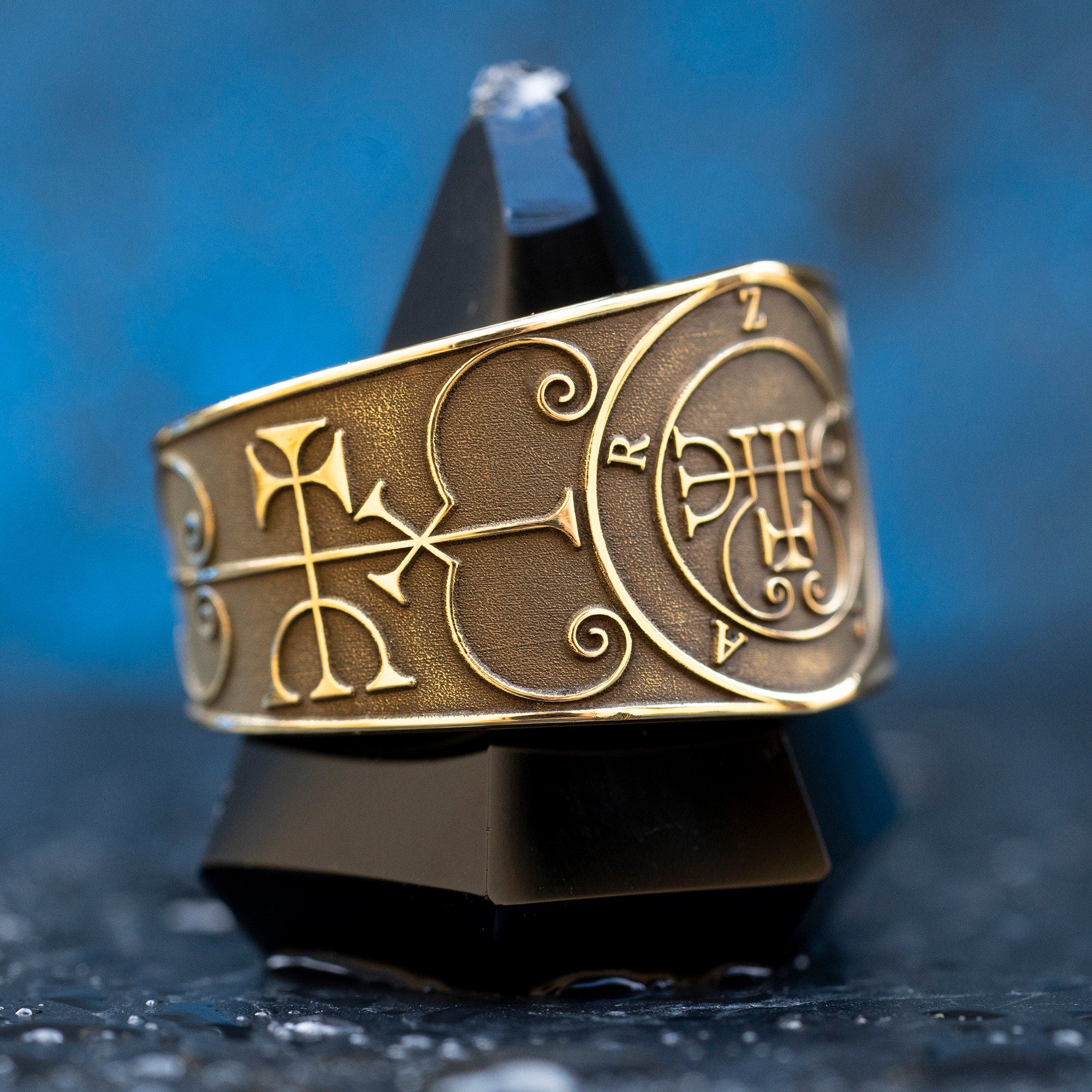 Duke Zepar Brass Ring: Occult Seal, Adjustable Band