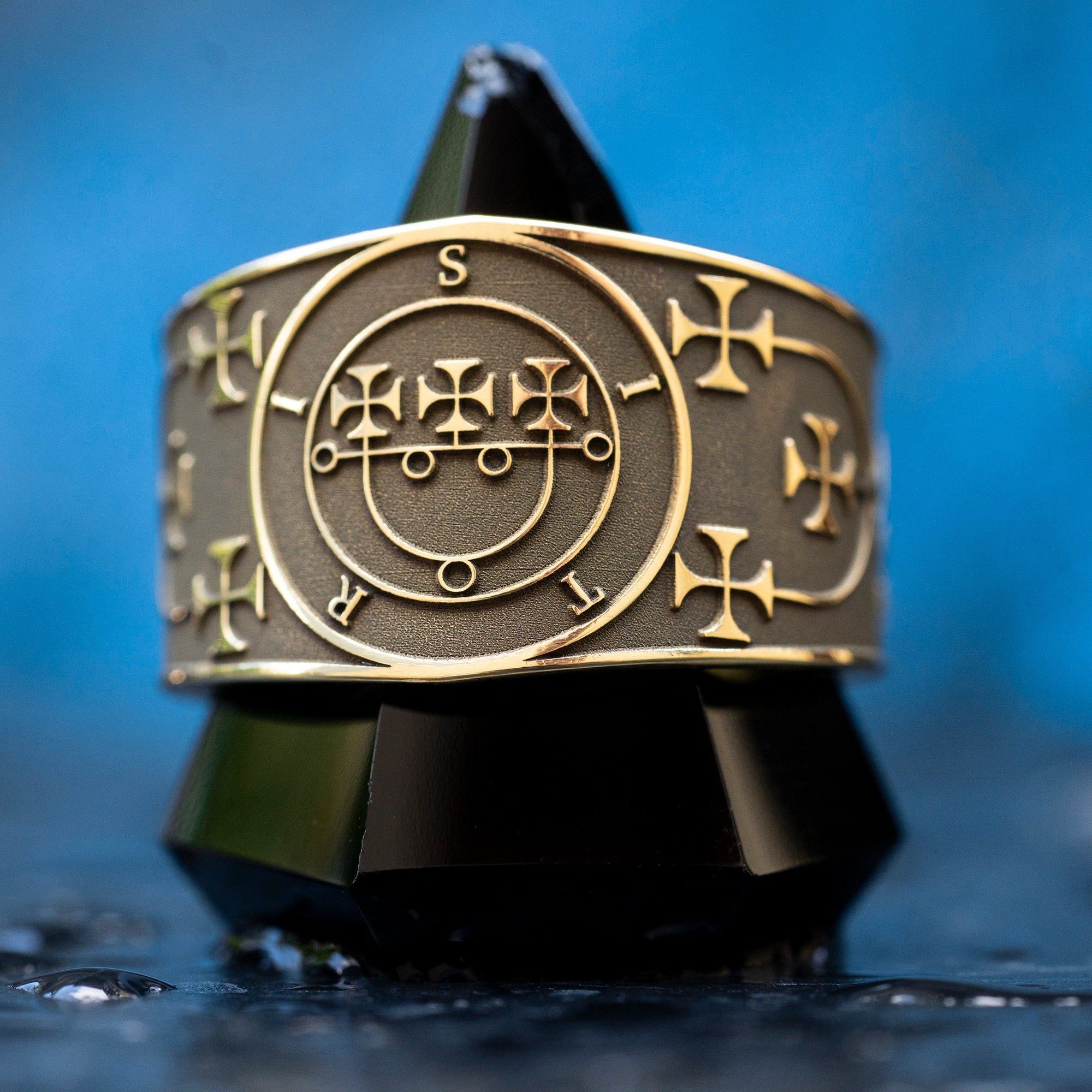 Prince Sitri Brass Ring: Occult Key of Solomon Seal, Adjustable