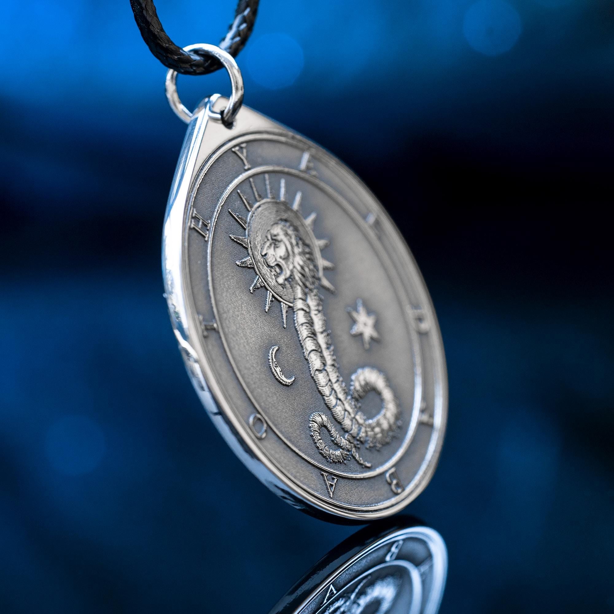 Yaldabaoth Seal Pendant: Gnostic Demiurge Symbol Necklace, Occult Pagan Jewelry