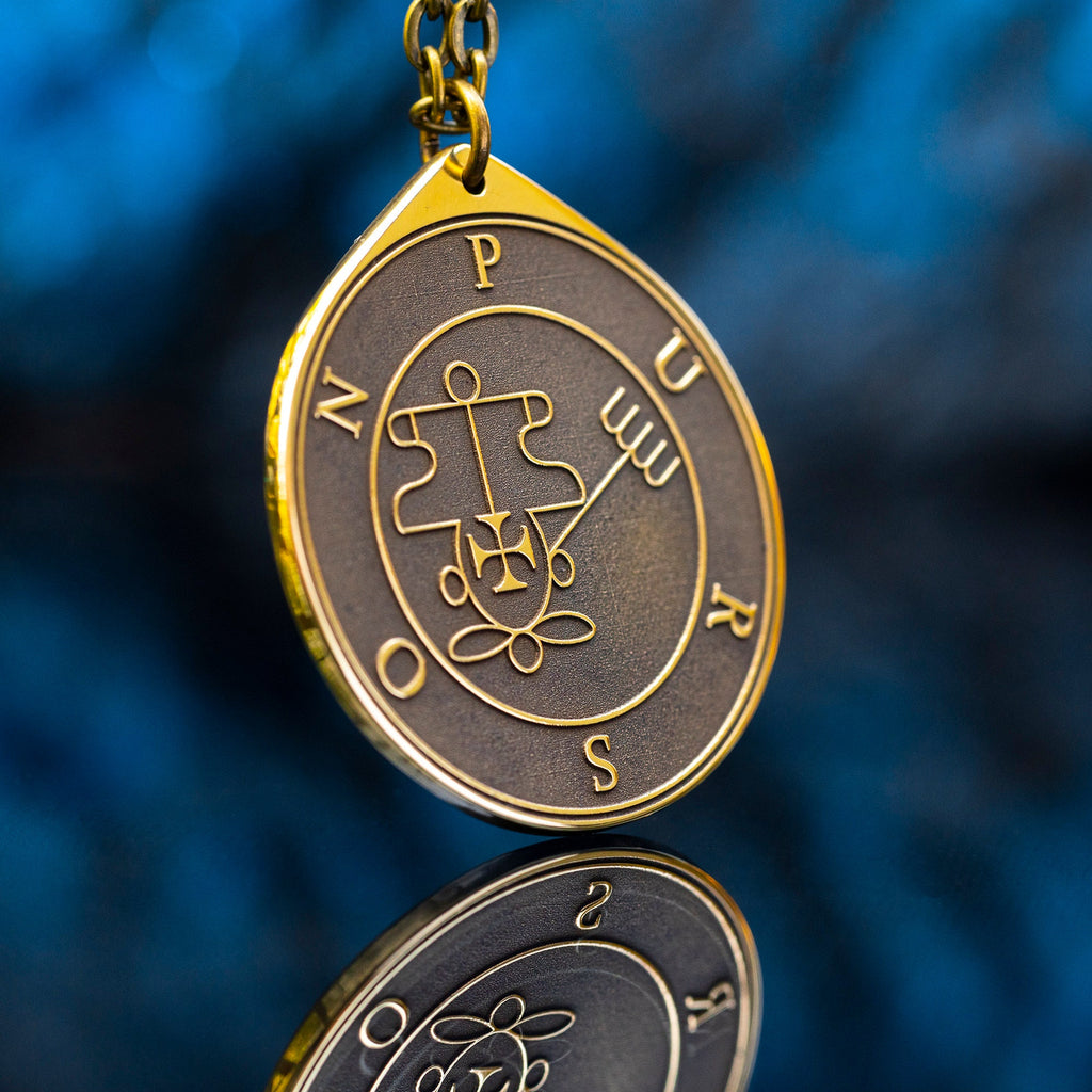King Purson Seal Pendant: Brass Goetia Talisman Amulet