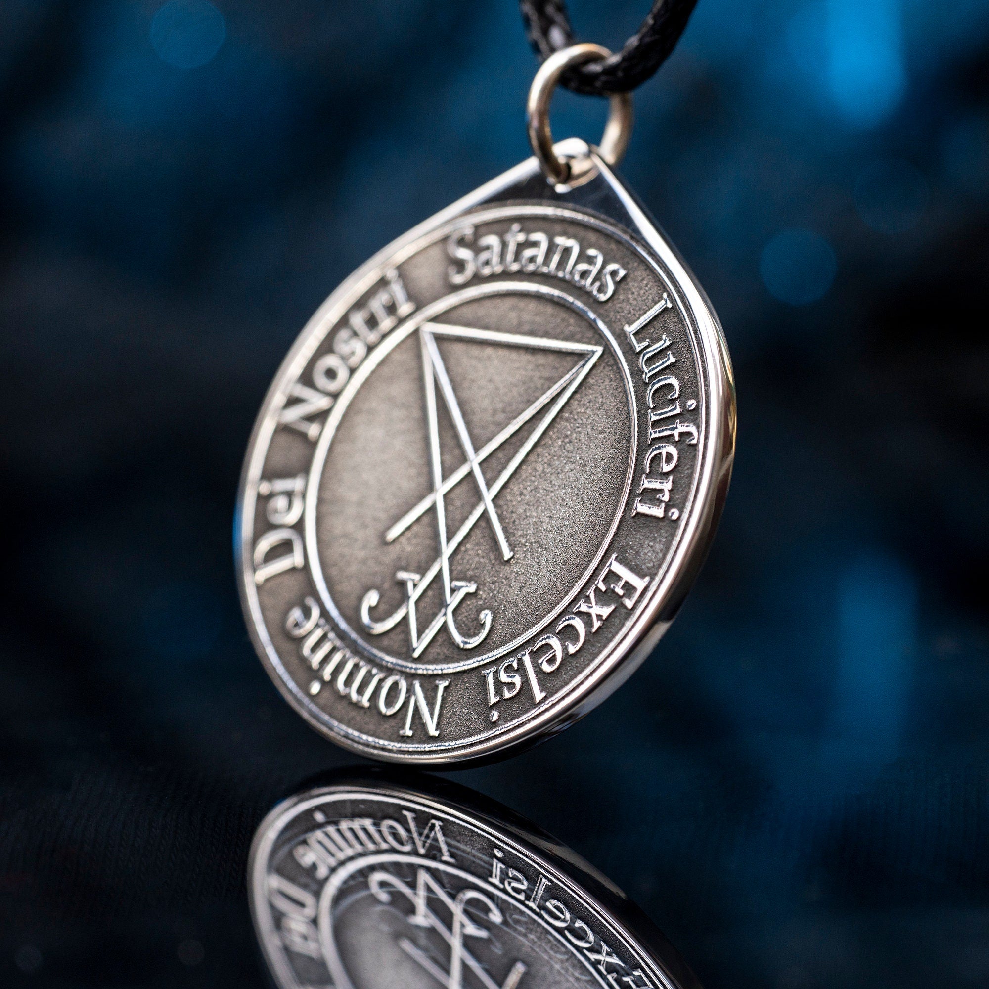 Lucifer Seal Pendant: Stainless Steel Satanic Talisman, Occult Jewelry