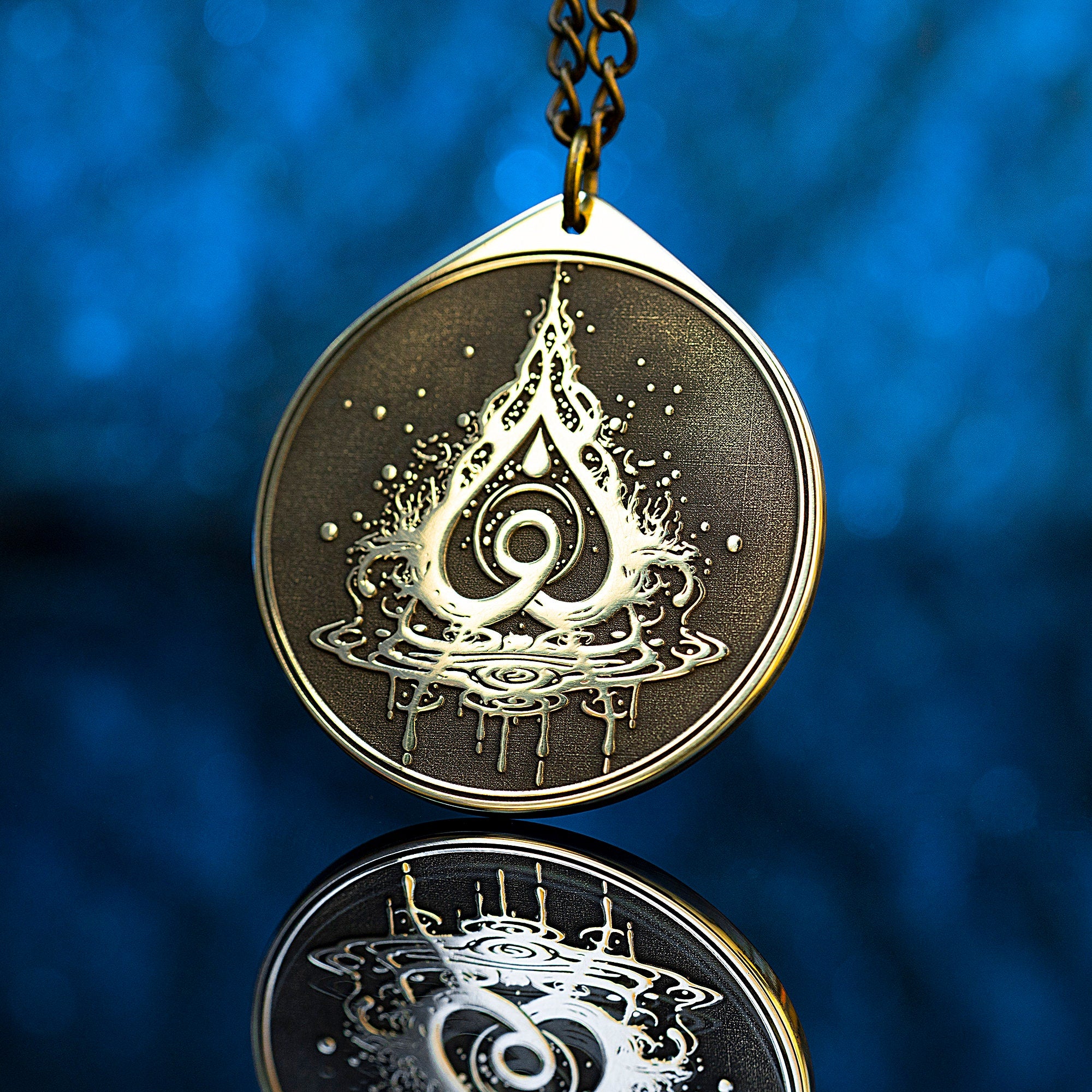 Alchemy Water Symbol Pendant: Purification Amulet, Occult Talisman