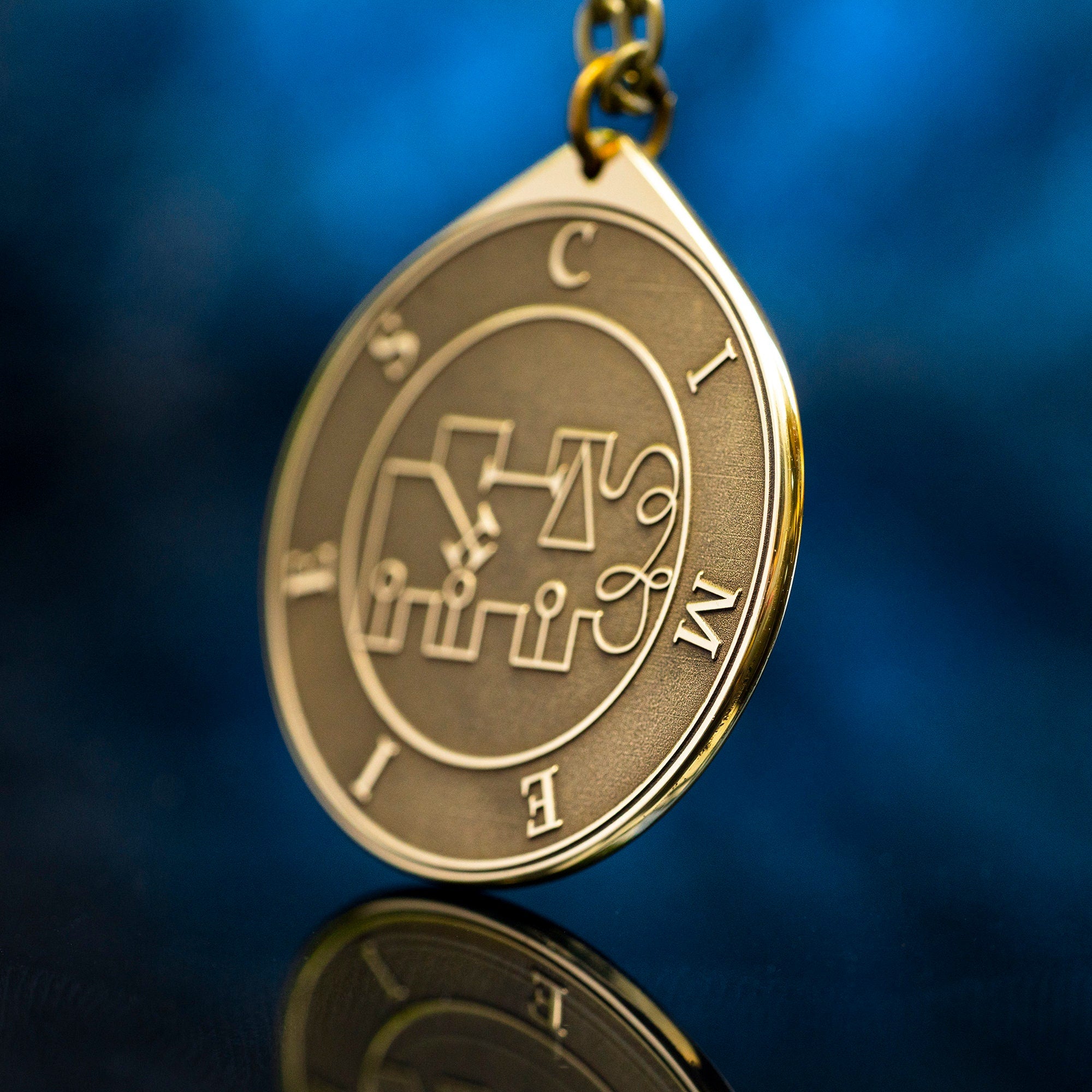 Cimeies Seal Pendant: Brass Occult Talisman, Lesser Key of Solomon