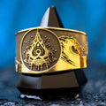 Alchemical Water Symbol Brass Ring: Intuition, Healing Talisman