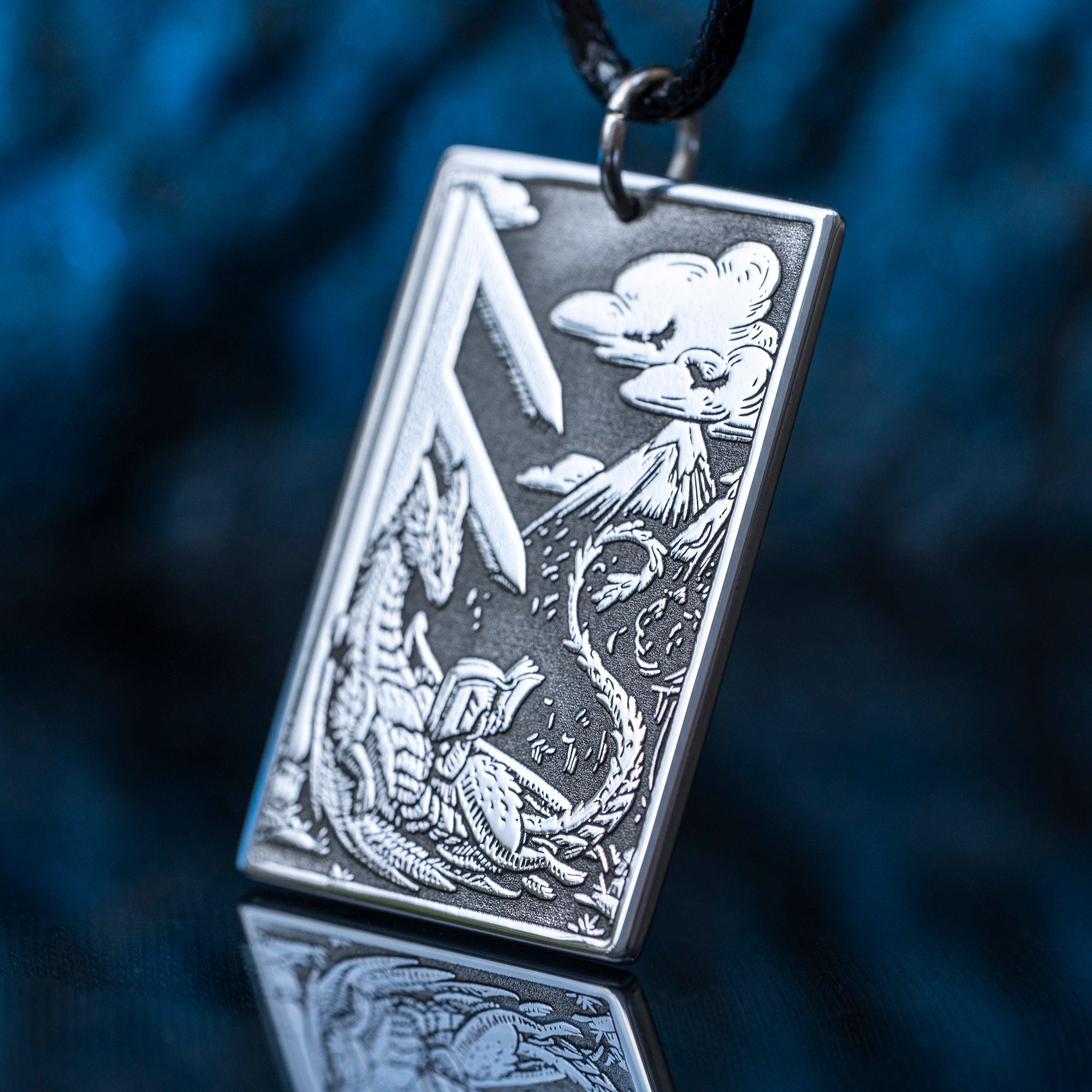 Ansuz Rune Mental Stability and Inspiration with Knowledge Celtic Dragon Elder Futhark Rune viking magic amulet kabbalah pendant talisman