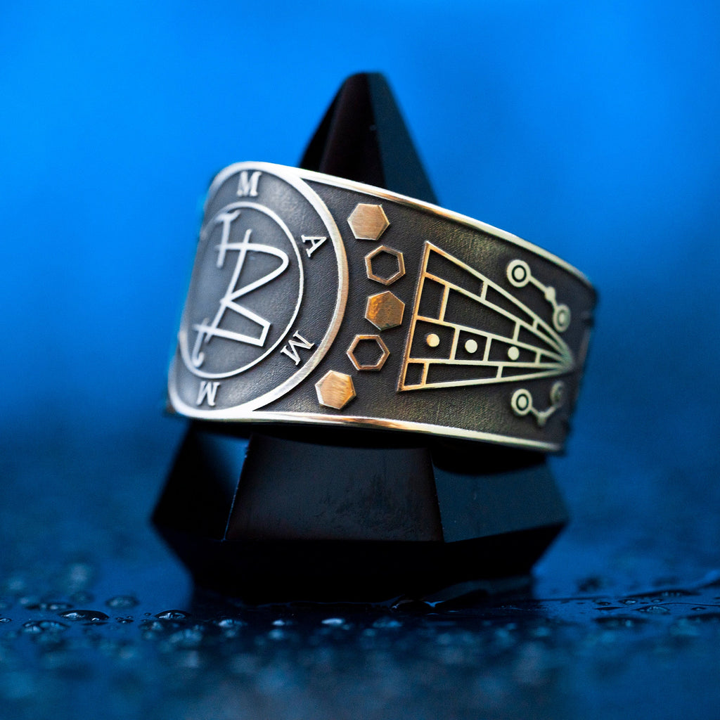 Mammon Spirit Ring: Adjustable Brass Occult Seal