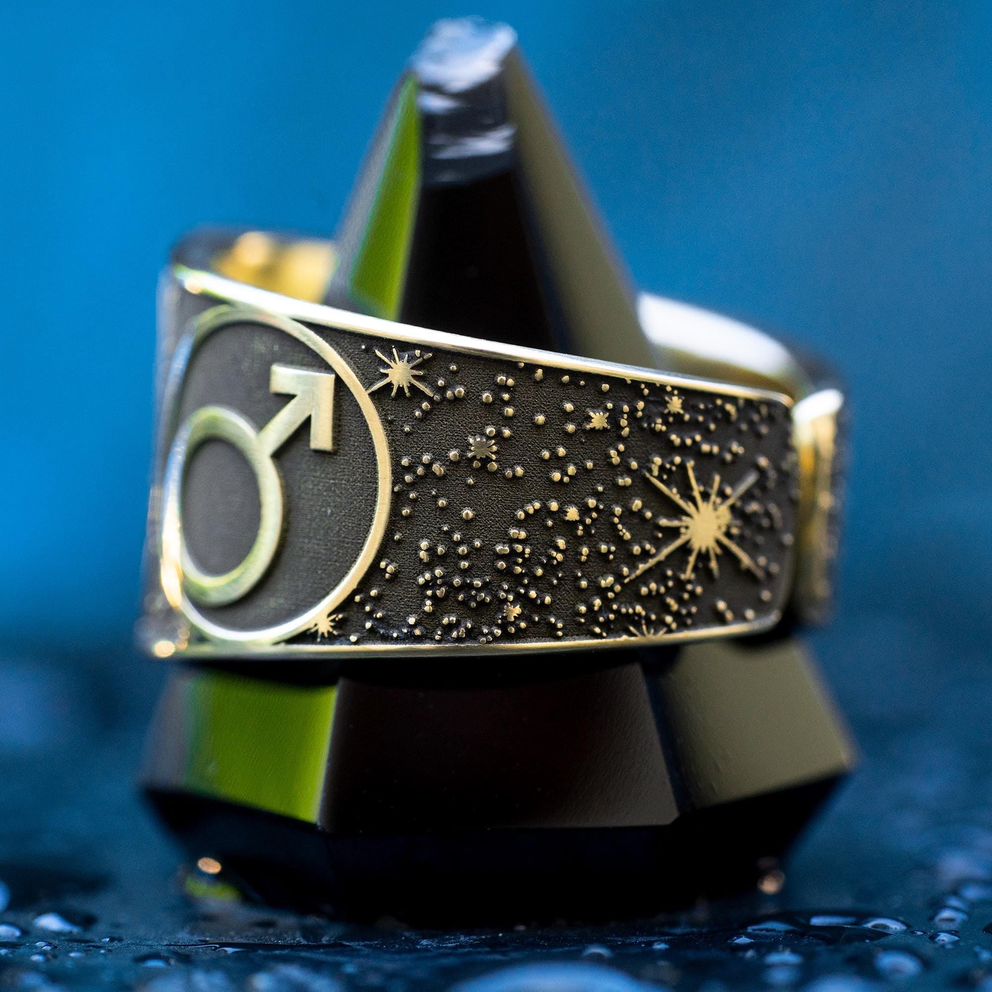 Goetia Third Pentacle of Mars Ring: Kabbalah Seal of Solomon Amulet