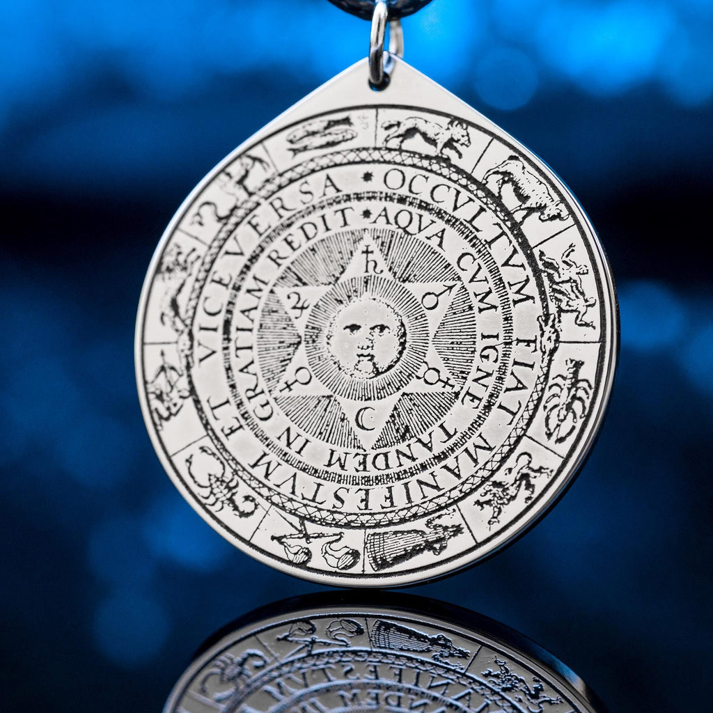 Paracelsus Seal Stainless Steel Pendant: Alchemical Amulet