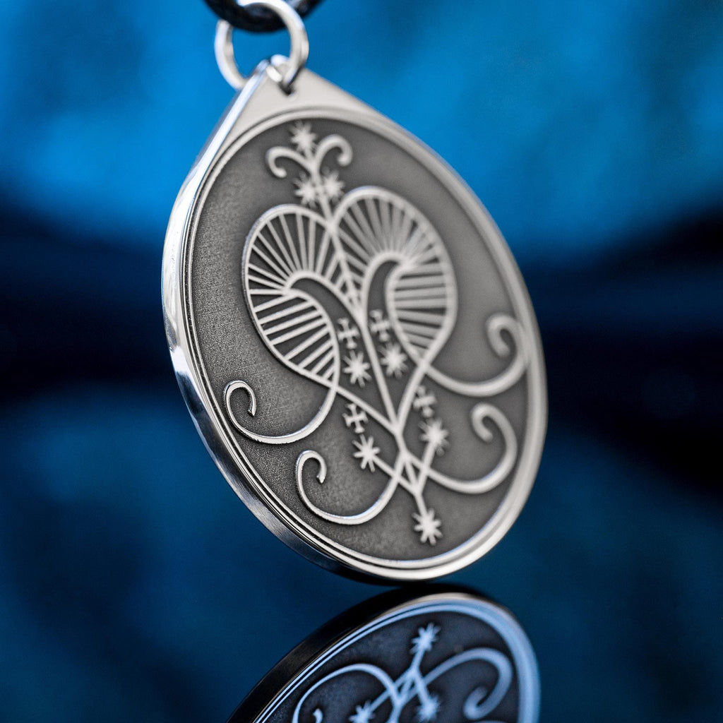 Oshun Veve Pendant: Yoruba Goddess Amulet for Love & Prosperity