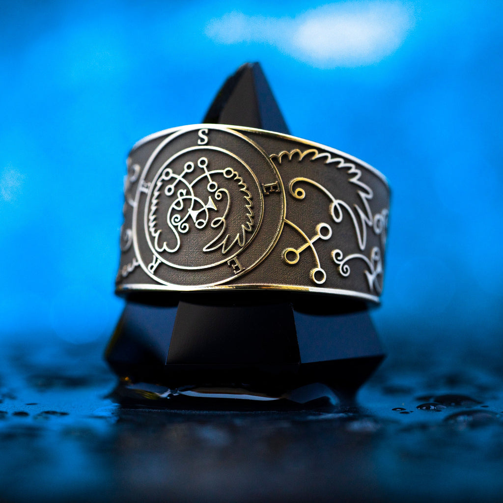 Prince Seere Brass Ring: Solomon Seal, Goetia Magic, Adjustable Band