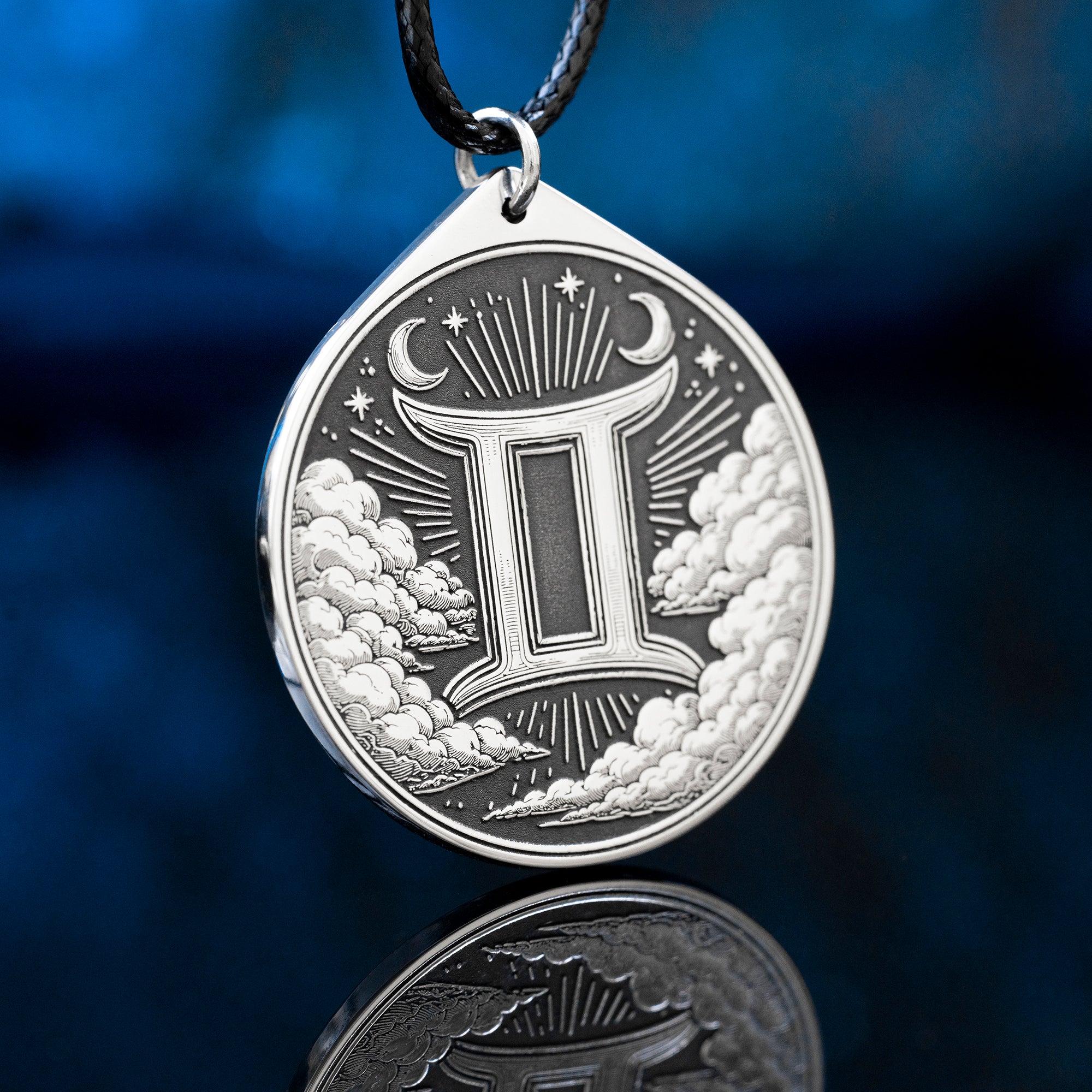 Gemini Pendant: Celestial Air Sign Symbol of Curiosity, Intuition and Dual Nature, Zodiac Astrology