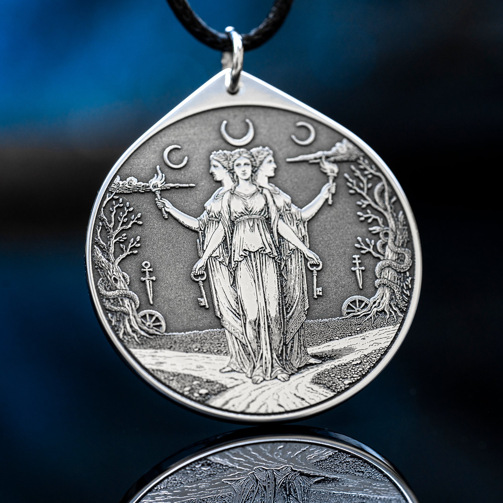 Hecate Wheel Pendant: Strophalos Moon Goddess Amulet