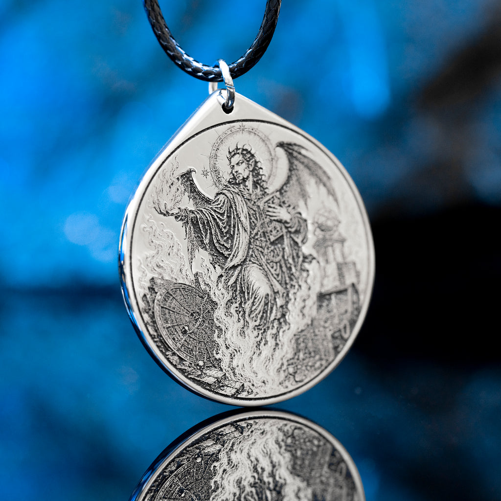 Amy Goetia seal pendant inspired by the demon of astrology, liberal sciences, and hidden treasures