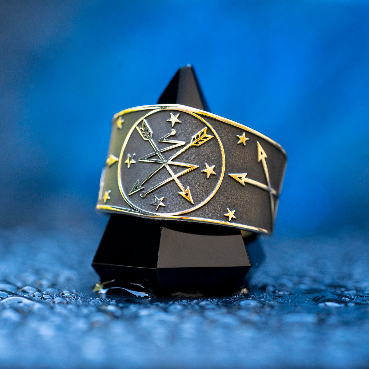 Oya ring inspired by the Yoruba Orisha of storms, wind, lightning, transformation, cemetery gates, ancestors, and fierce warrior protection symbolism