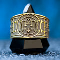 Vapula brass ring with engraved Ars Goetia seal associated with handicrafts, philosophy, and sciences