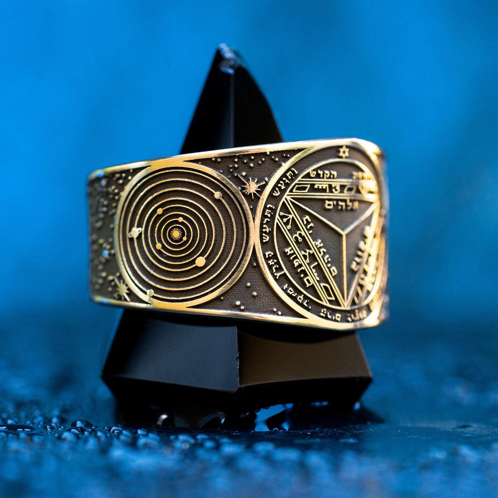 Goetia Seventh Pentacle of Saturn Ring: Solomon Kabbalah Amulet Talisman