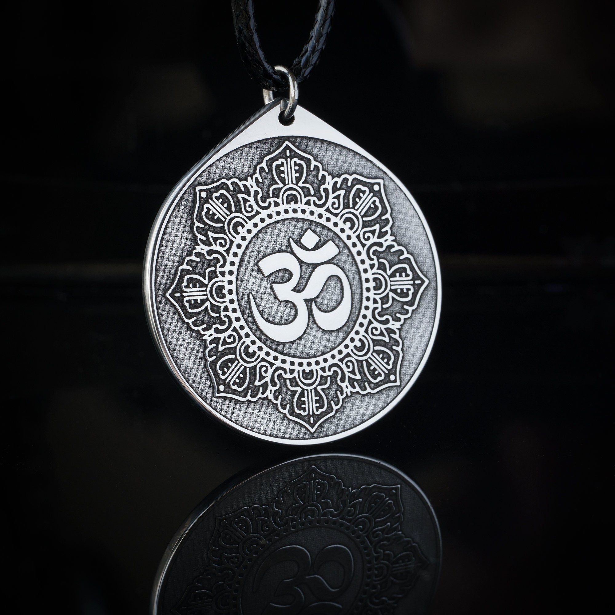 OM Lotus Pendant Yoga Mantra Sacred Chakra Yantra amulet pendant occult magic talisman