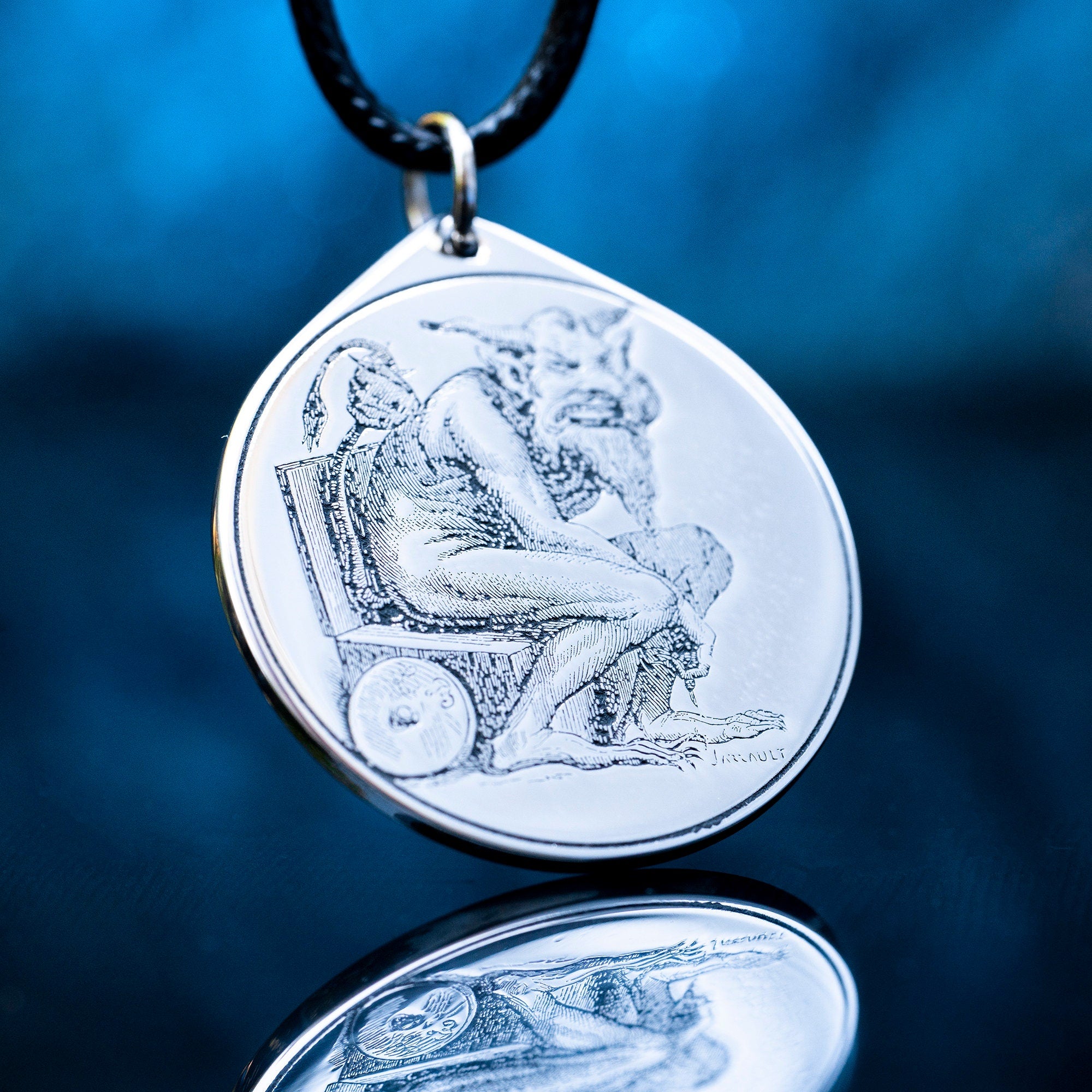 Belphegor Seal Amulet Pendant: Stainless Steel Occult Talisman