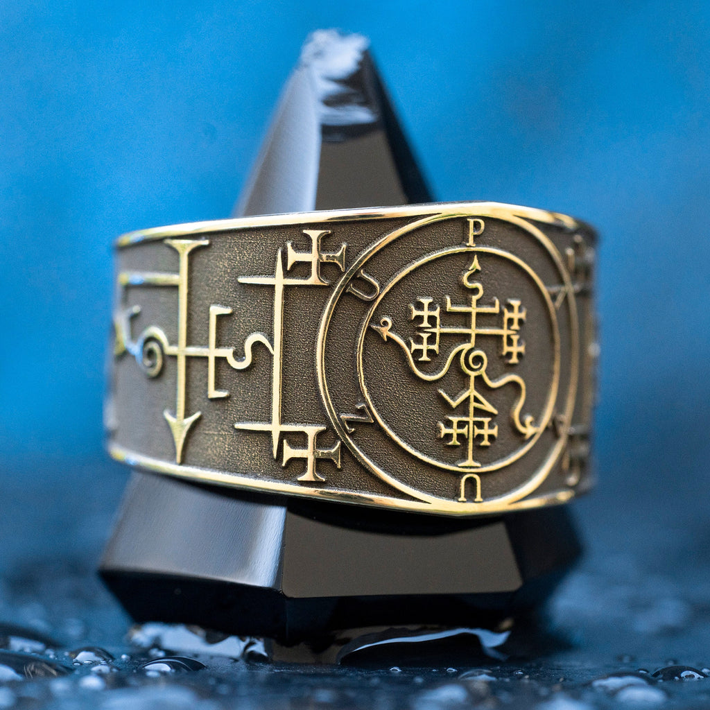 Pazuzu - Demon King of Wind and Storms occult adjustable ring, Sumerian and Assyrian demon Mesopotamian protection Seal sacred magic