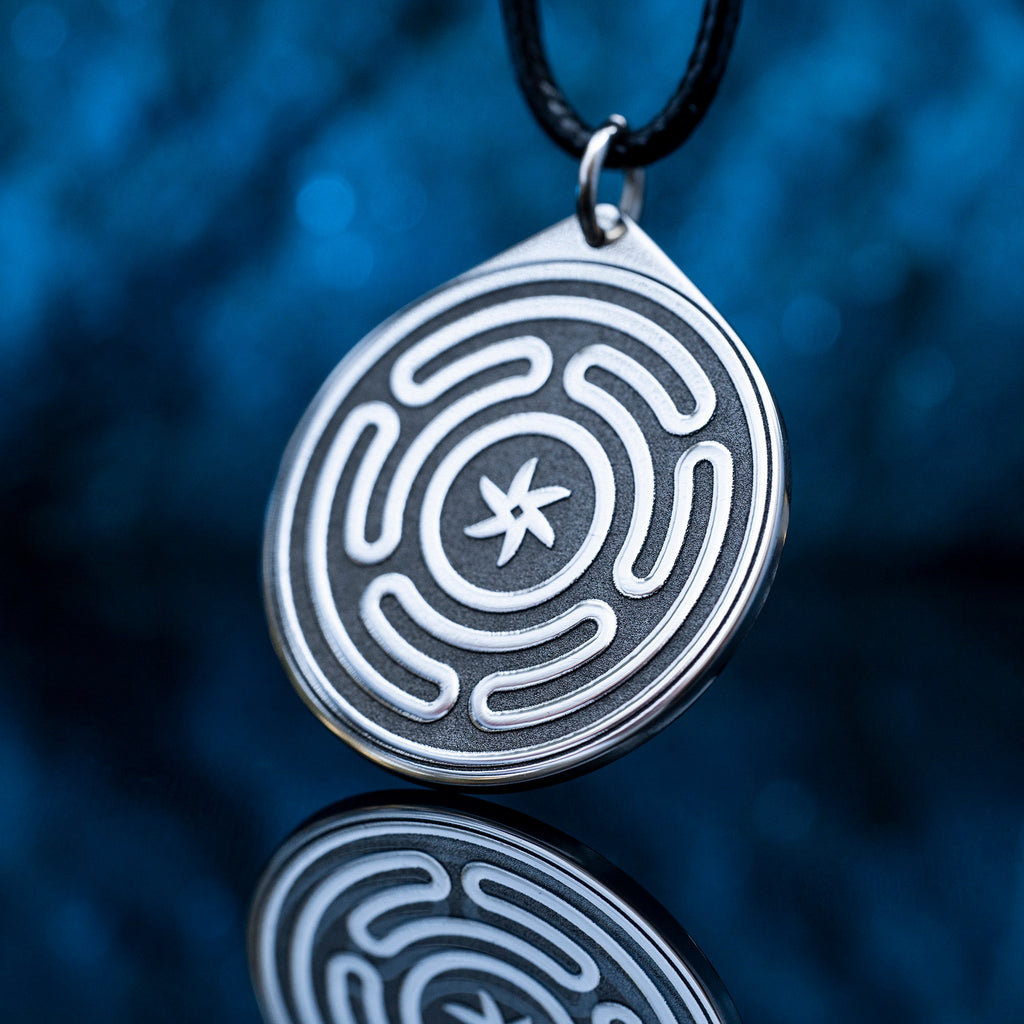Hecate Wheel Pendant: Strophalos Amulet, Moon Goddess Talisman