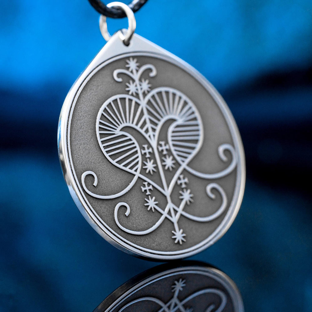 Oshun Veve Pendant: Yoruba Goddess Amulet for Love & Prosperity