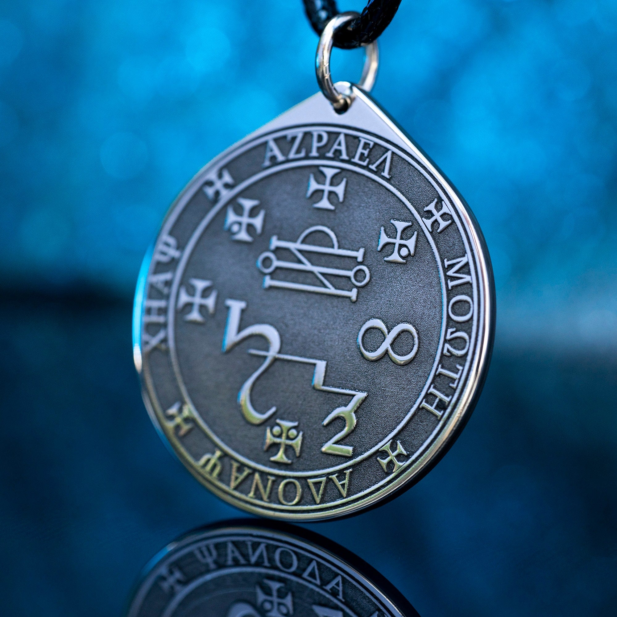Azrael Seal Pendant: Archangel of Death and Transition, Goetia Solomon Kabbalah Talisman