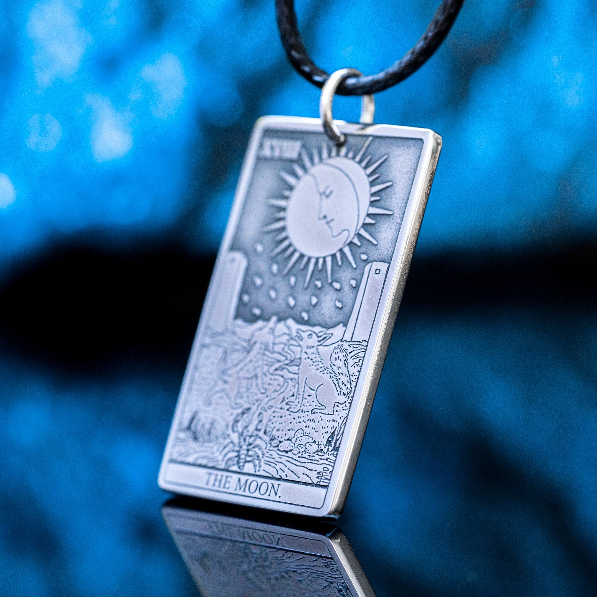 The Moon Tarot Card Pendant: Major Arcana Occult Amulet