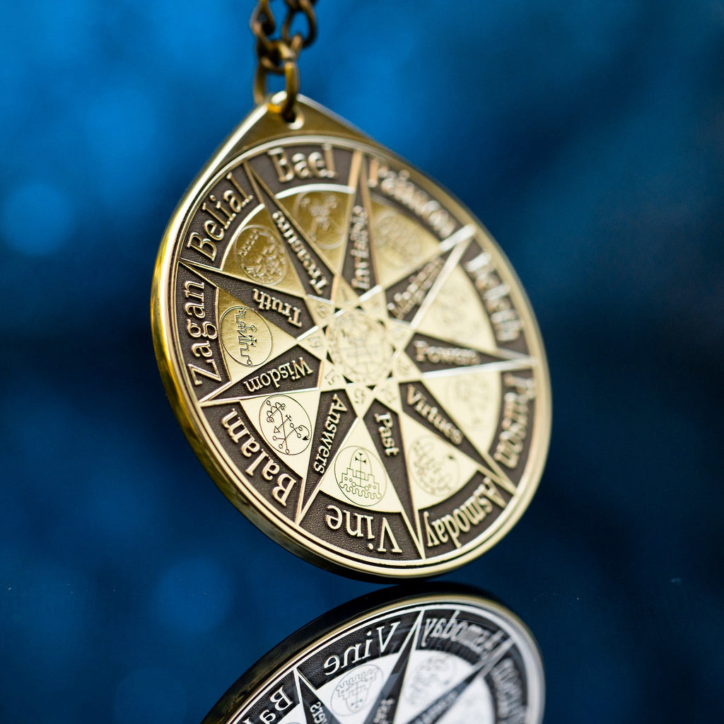 Nine Kings of Solomon Demons Pendant: Goetia Kabbalah Seal Amulet