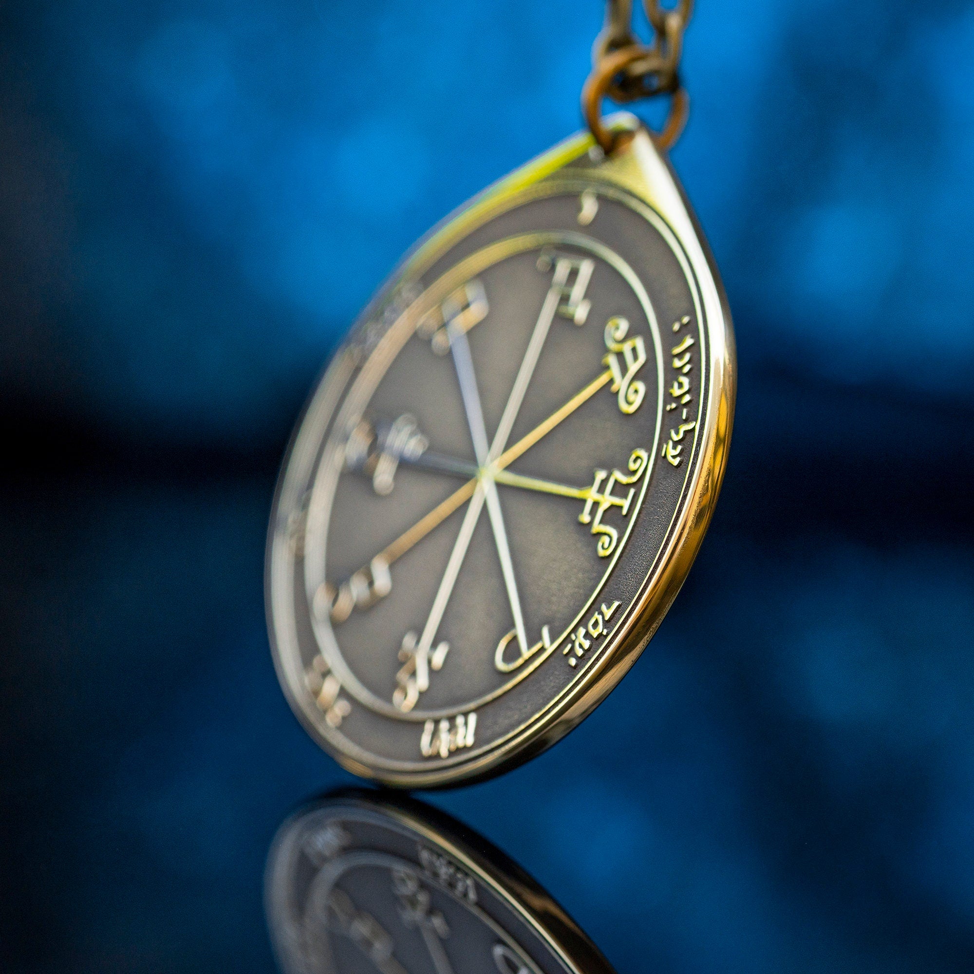 The Sixth Pentacle of Saturn pendant Solomon kabbalah amulet talisman seal goetia occult magic lemegeton