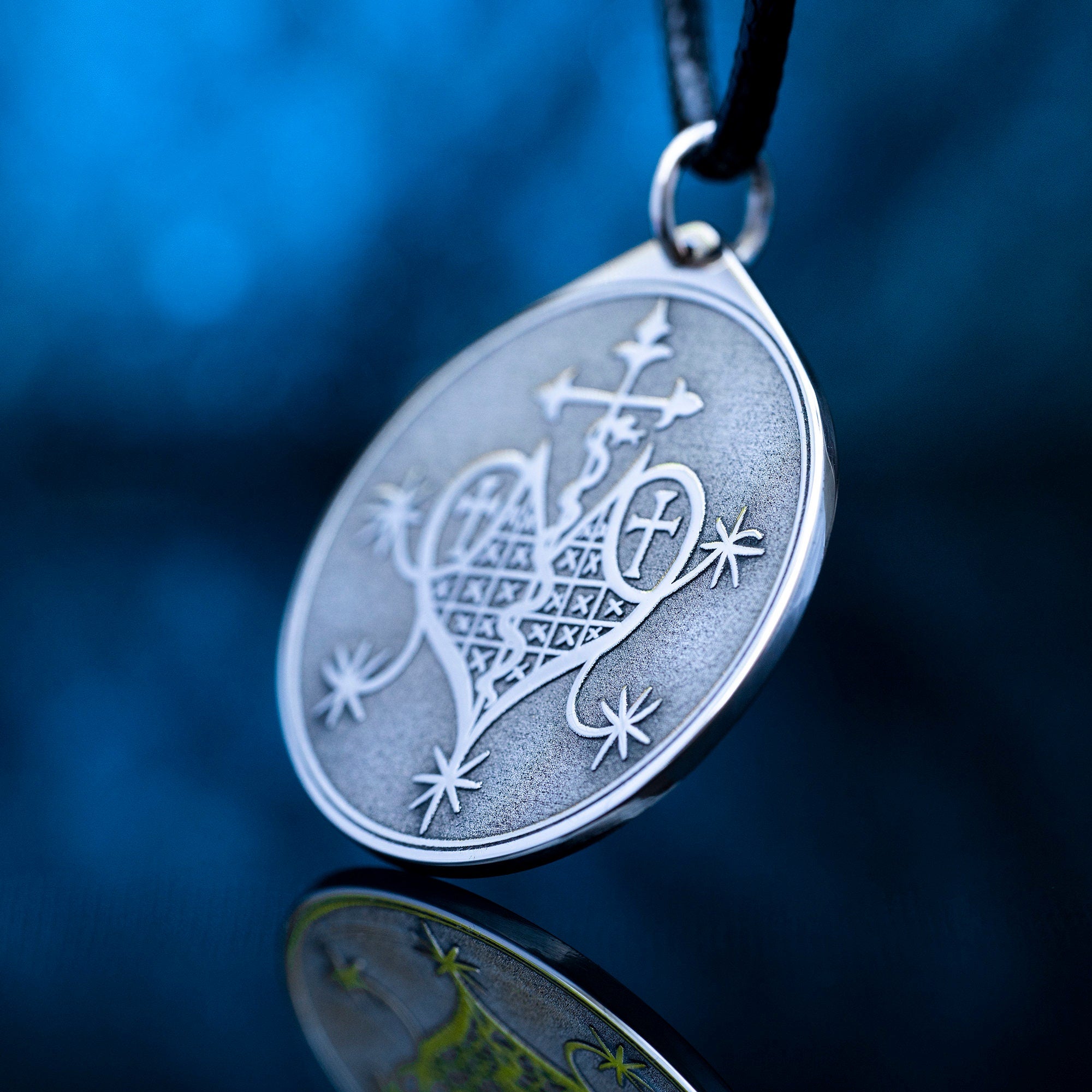 Marie Laveau Veve Pendant: Sacred Voodoo Symbol of Wisdom and Protection, Occult talisman