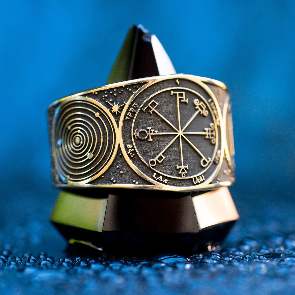 Sixth Pentacle of Saturn Ring: Goetia Kabbalah Amulet Talisman