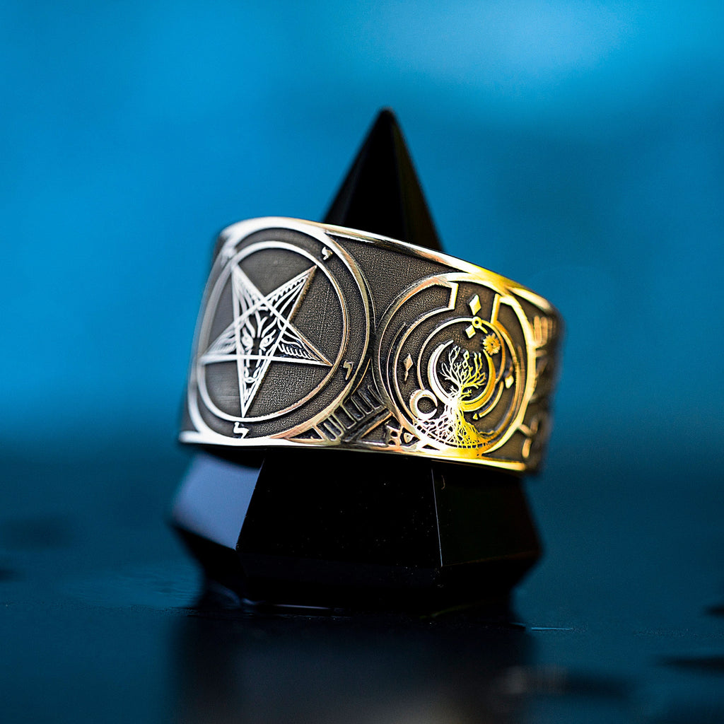 Baphomet Seal Ring: from Life to Death Alchemy, Solomon Goetia Occult Talisman