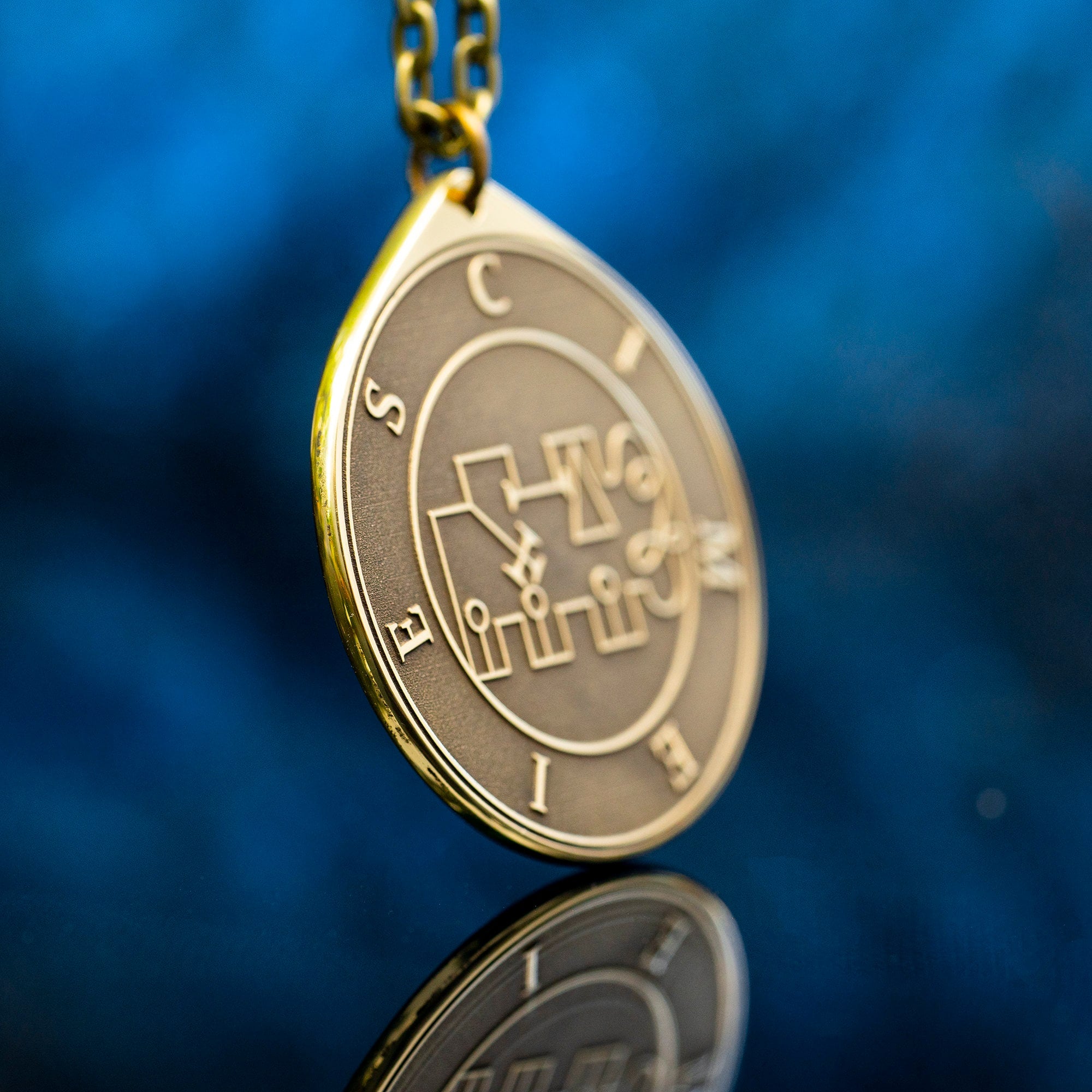 Cimeies Seal Pendant: Brass Occult Talisman, Lesser Key of Solomon