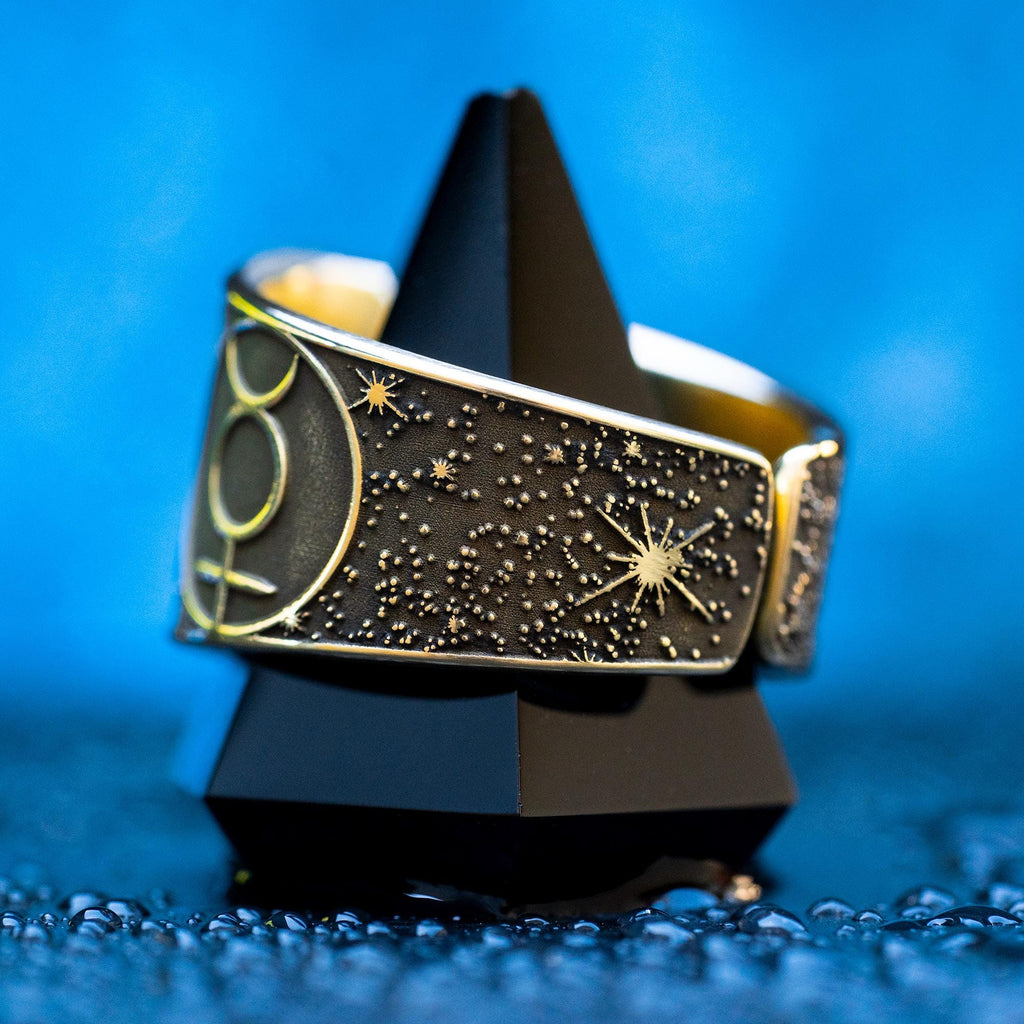 Goetia Third Pentacle of Mercury Talisman Ring: Kabbalah Seal of Solomon Amulet