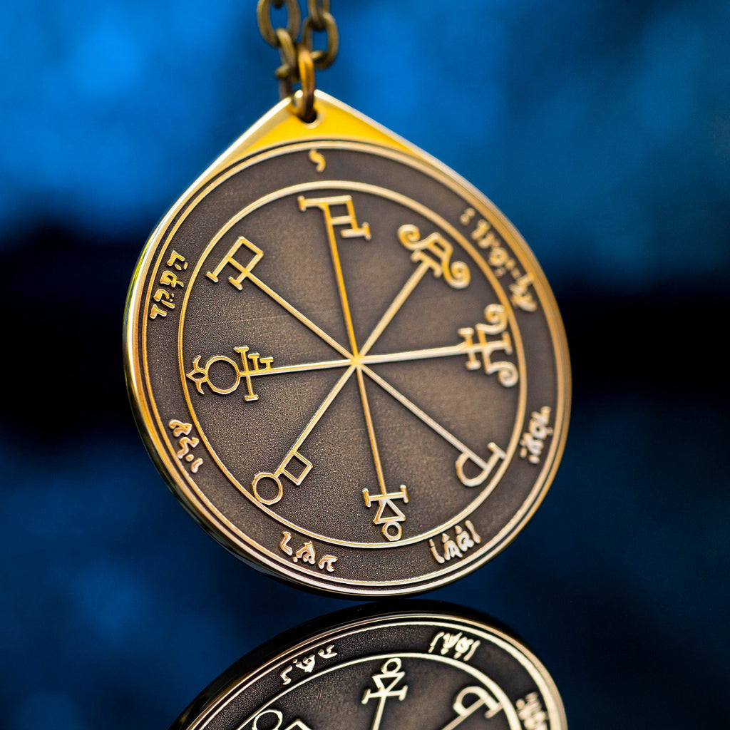 The Sixth Pentacle of Saturn pendant Solomon kabbalah amulet talisman seal goetia occult magic lemegeton