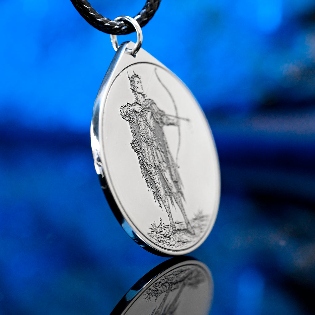 Leraie seal pendant with engraved Ars Goetia sigil associated with battles, contests, and arrow wounds