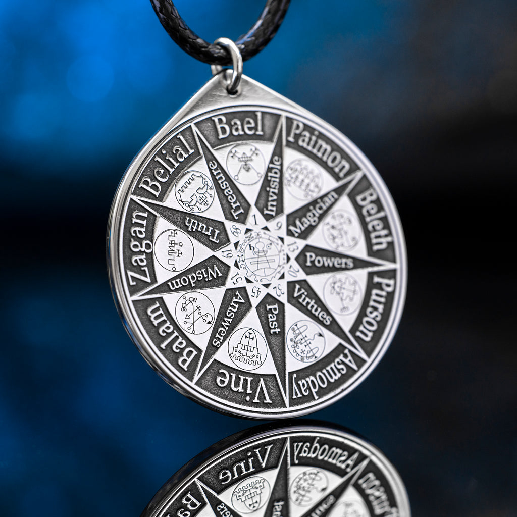 Nine Kings of Solomon Demons - Lesser Key of Solomon Seal kabbalah amulet pendant occult magic goetia talisman