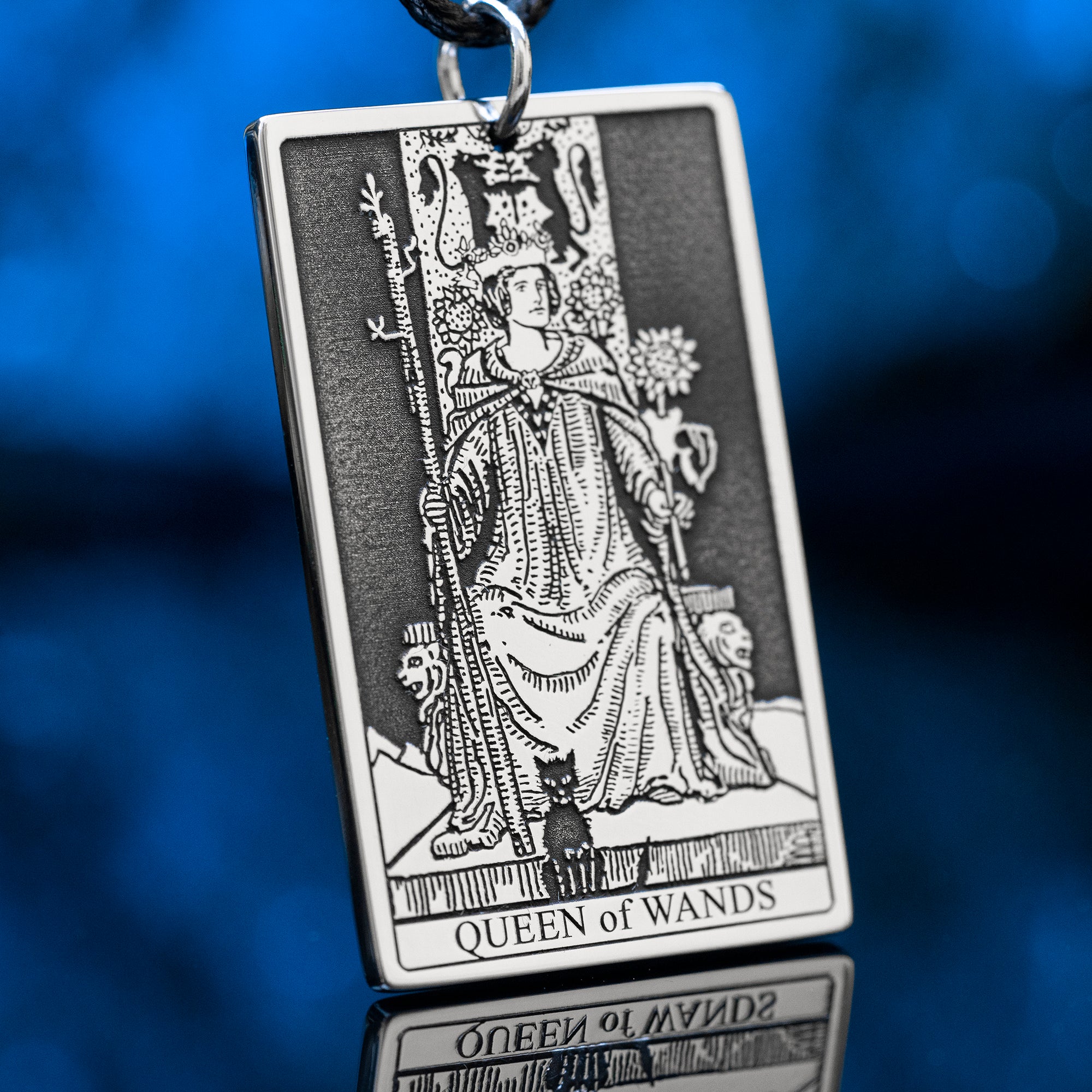 Queen of Wands Tarot Card Pendant: Power, Confidence and Creative Fire, Major Arcana Amulet