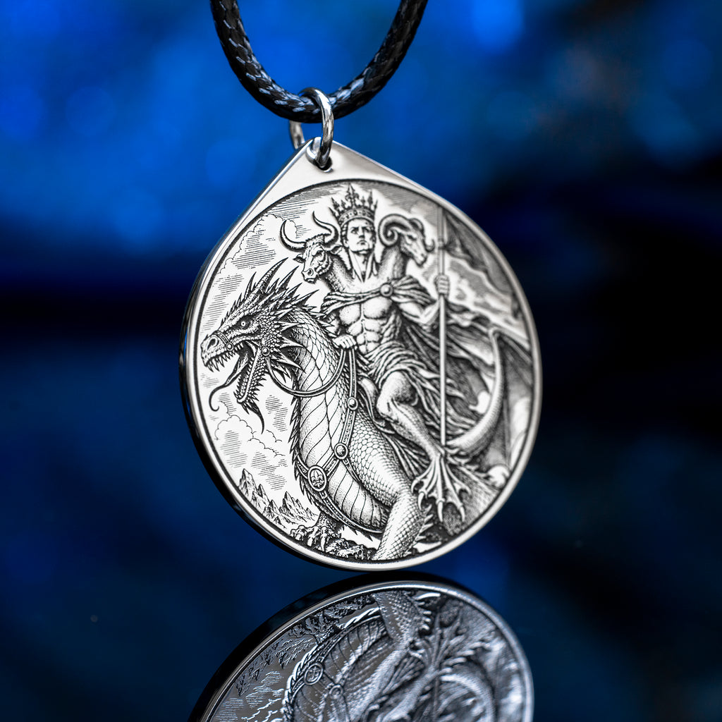 Asmoday Seal Pendant: Demon of Knowledge and Treasures, Goetia Solomon Kabbalah Amulet