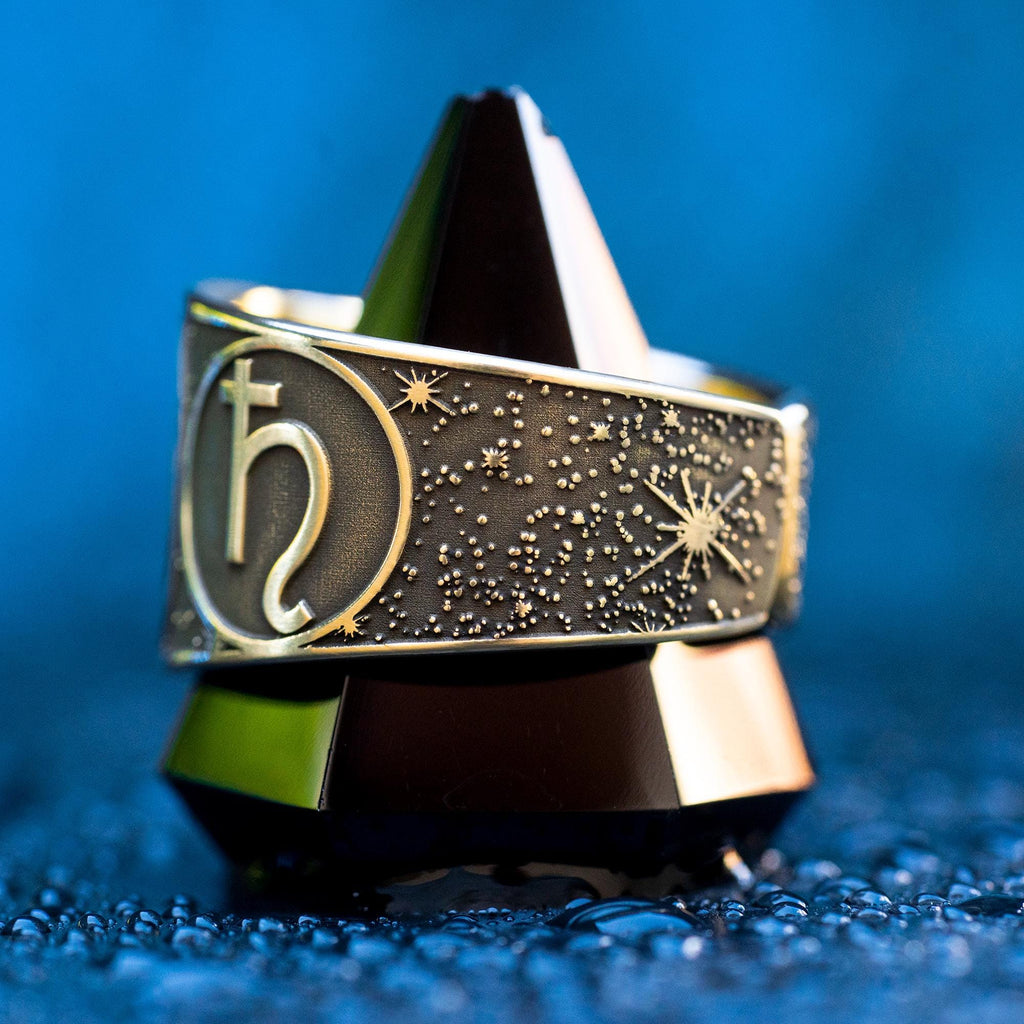 Goetia Second Pentacle of Saturn Ring: Kabbalah Solomon Seal Amulet