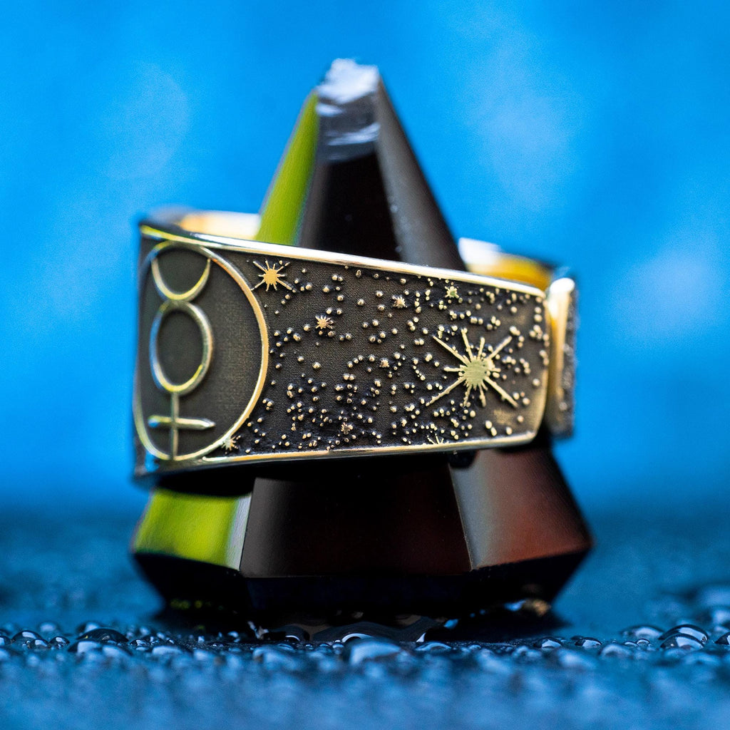 Goetia First Pentacle of Mercury Ring: Planetary Seal Amulet
