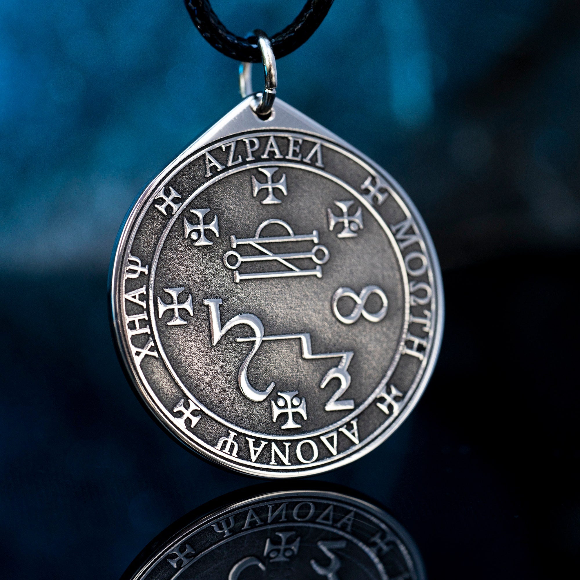 Azrael Seal Pendant: Archangel of Death and Transition, Goetia Solomon Kabbalah Talisman