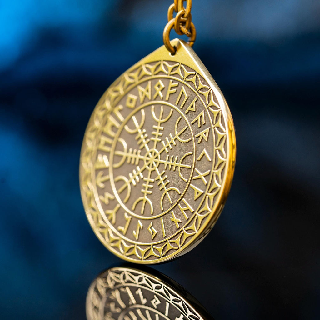 Viking The Helm of Awe Rune pendant in Wheel of Universe North Celtic amulet Elder Futhark talisman occult magic