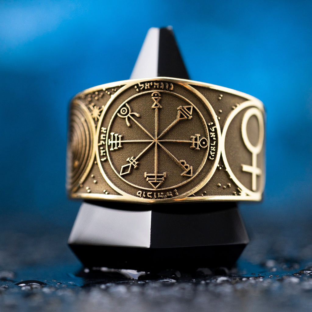 Goetia First Pentacle of Venus Ring: Kabbalah Seal of Solomon Amulet